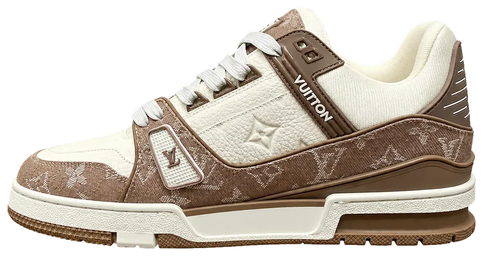 LV Trainer Low Monogram Denim Brown White · Foto 2 de 7