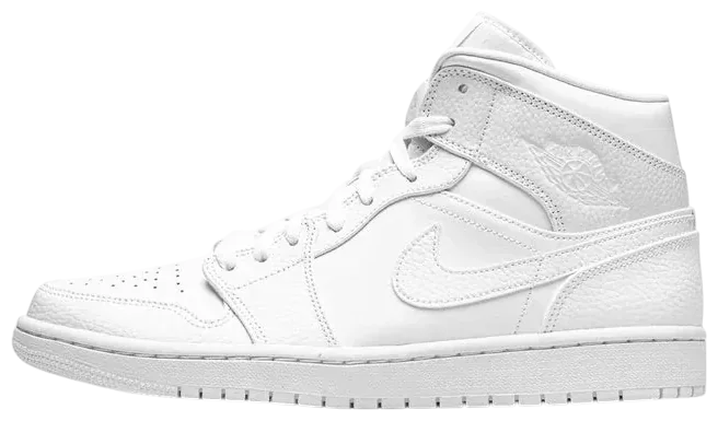 NIKE AIR JORDAN 1 MID TRIPLE WHITE · Foto 2 de 6