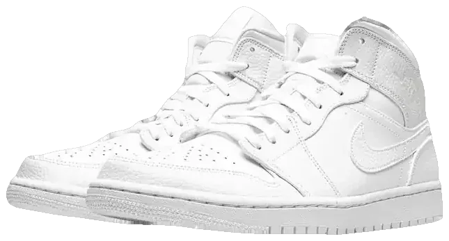 NIKE AIR JORDAN 1 MID TRIPLE WHITE · Foto 4 de 6