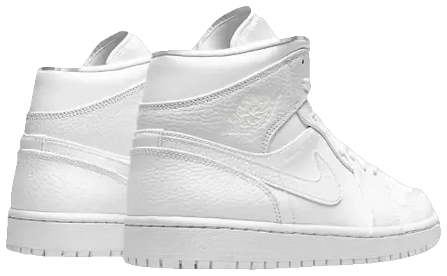 NIKE AIR JORDAN 1 MID TRIPLE WHITE · Foto 5 de 6