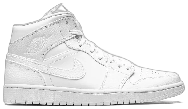 NIKE AIR JORDAN 1 MID TRIPLE WHITE