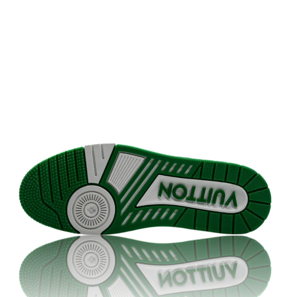 LV Trainer Low Monogram Denim White Green · Foto 6 de 9