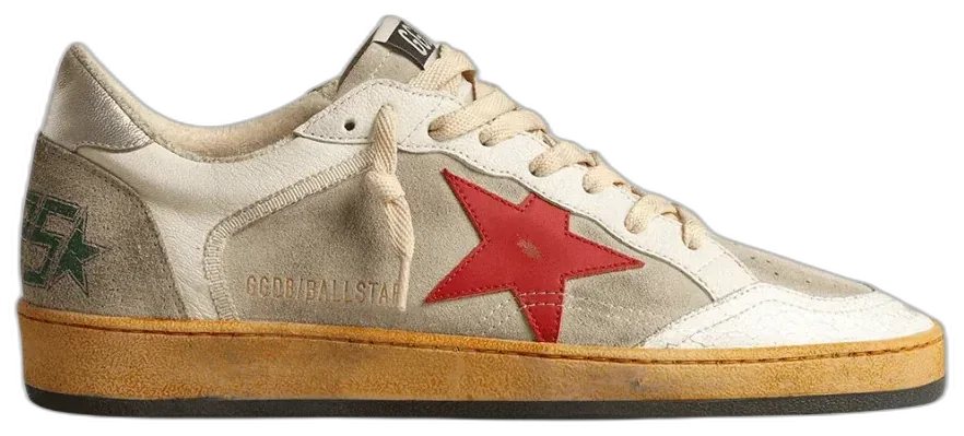 Golden Goose Ball Star Gris con Estrella Roja