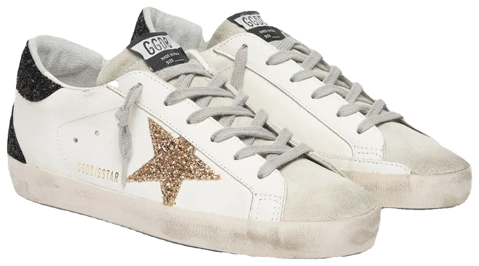 Golden Goose Super-Star Gold Glitter Star Black Heel · Foto 2 de 5