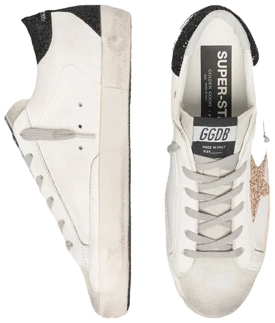 Golden Goose Super-Star Gold Glitter Star Black Heel · Foto 3 de 5