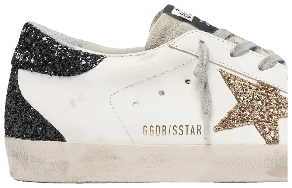 Golden Goose Super-Star Gold Glitter Star Black Heel · Foto 4 de 5