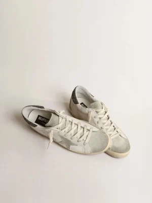 Golden Goose Super-Star Gray Star Dark Gray Glitter Heel Tab