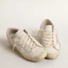 Golden Goose Super-Star Silver Leather Star Pink Heel Tab