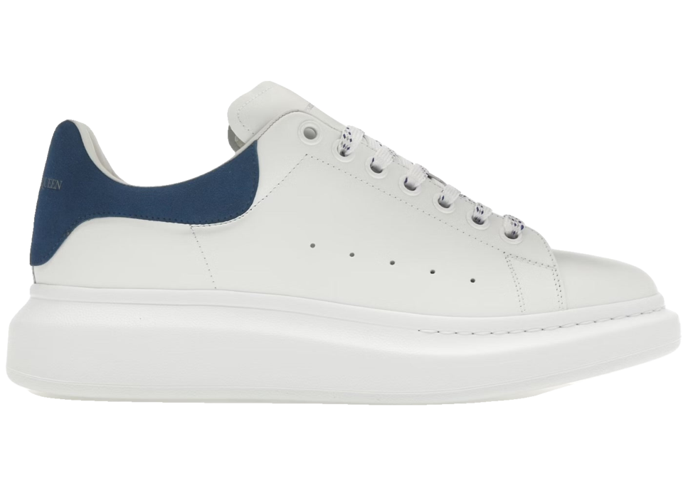 Alexander McQueen Blanco con talón azul marino