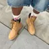 Timberland Botines clásicos con cordones en color wheat/camel para hombre