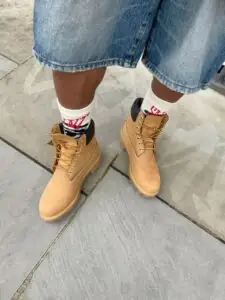Timberland Botines clásicos con cordones en color wheat/camel para hombre